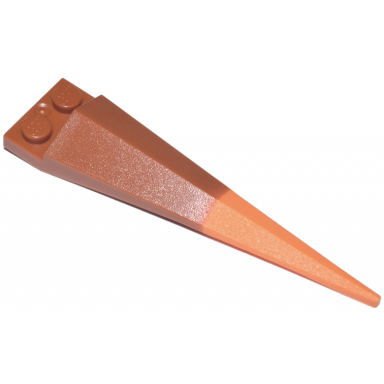 dark orange plate modified 1 x 2 with angular extension with molded flexible rubber orange tip pattern