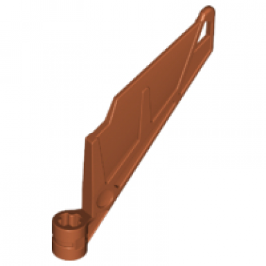 dark orange bionicle wing small tail with axle hole