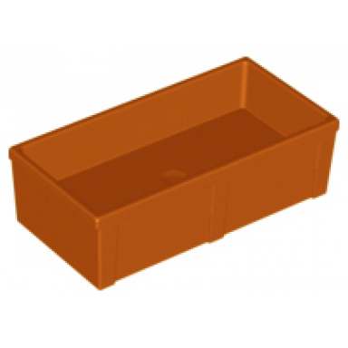 dark orange duplo animal accessory feeding trough 2 x 4 x 1 with straight sides