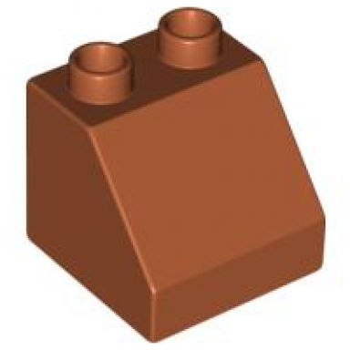 dark orange duplo brick 2 x 2 x 1 1 2 slope 45