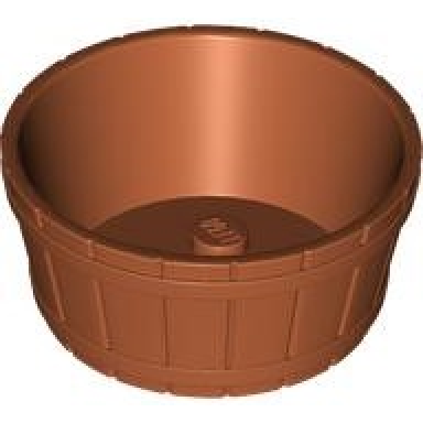 dark orange container barrel half large with axle hole