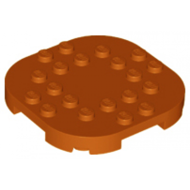 dark orange plate modified 6 x 6 with rounded corners and 4 feet