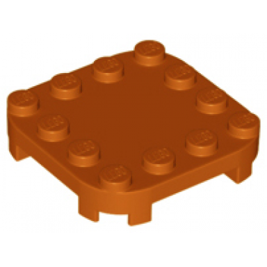 dark orange plate modified 4 x 4 with rounded corners and 4 feet