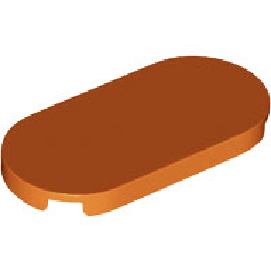 dark orange tile round 2 x 4 oval