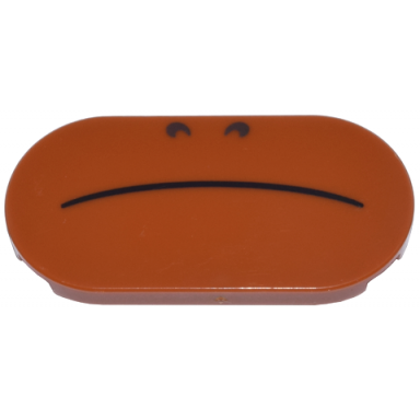 dark orange tile round 2 x 4 oval with black curved line frown and dark brown nostrils pattern super mario sumo bro lower face