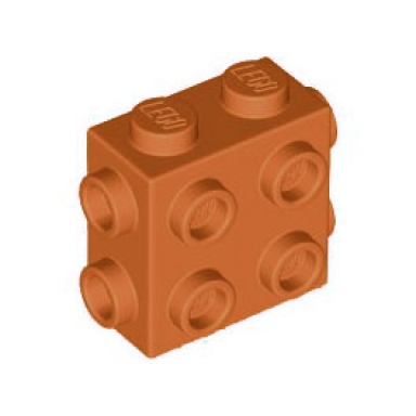 dark orange brick modified 1 x 2 x 1 2 3 with studs on side and ends