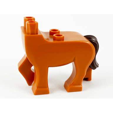 dark orange lower body centaur with dark brown tail pattern