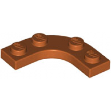 dark orange plate round corner 3 x 3 with 2 x 2 curved cutout