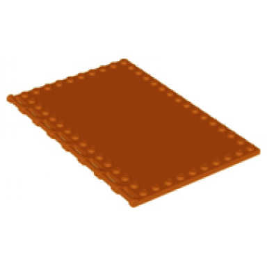 dark orange tile modified 10 x 16 with studs on edges and bar handles