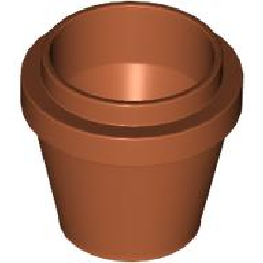 dark orange container flowerpot with groove on top