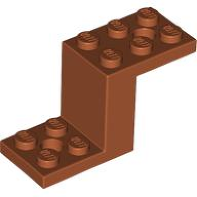 dark orange bracket 5 x 2 x 2 1 3 with 2 holes and bottom stud holder
