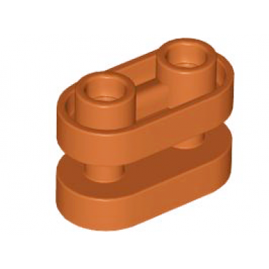 dark orange brick round 1 x 2 with hollow studs and open center with bars