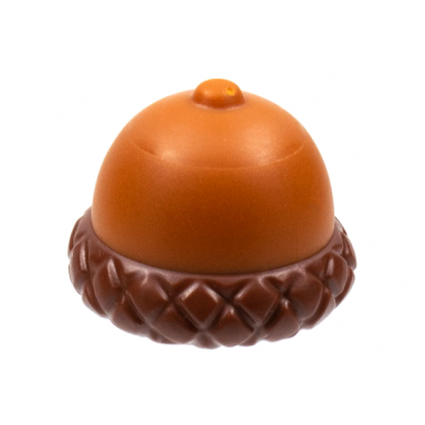 dark orange minifigure headgear hat acorn with reddish brown cupule pattern