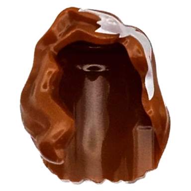 dark orange minifigure hair female mid-length with part over right shoulder with white highlights pattern