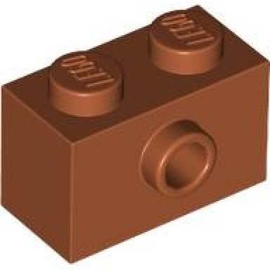 dark orange brick modified 1 x 2 with stud on side