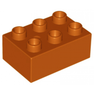 dark orange duplo brick 2 x 3