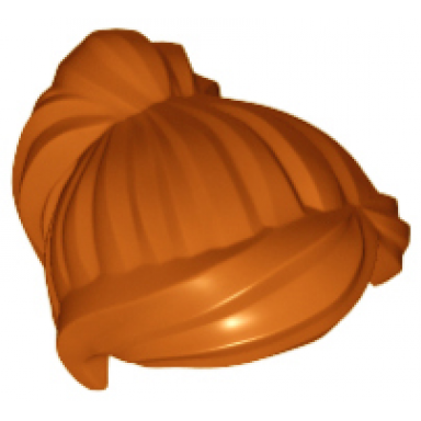 dark orange minifigure hair female ponytail and swept sideways fringe