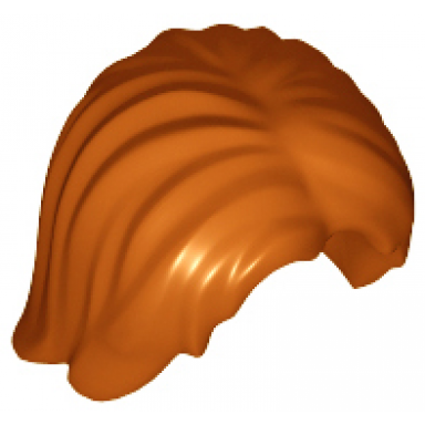 dark orange minifigure hair mid-length tousled with center part