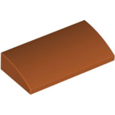 dark orange slope curved 2 x 4 x 2 3 with bottom tubes