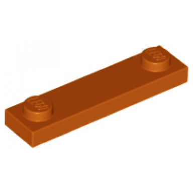 dark orange plate modified 1 x 4 with 2 studs without groove