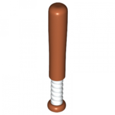 dark orange minifigure utensil baseball bat 4l with white grip handle pattern