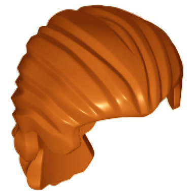dark orange minifigure hair swept back with short ponytail