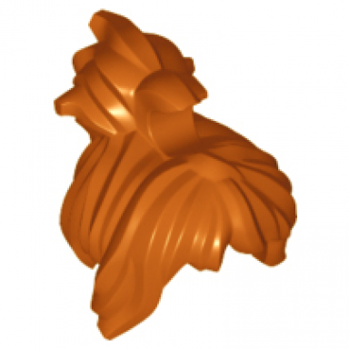 dark orange minifigure hair female messy with swept-up ponytail side bangs and clip