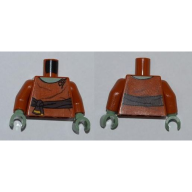 dark orange torso sw dark brown waist sash sand green neck pattern dark orange arms sand green hands