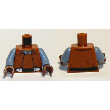 dark orange torso sw captain panaka pattern sand blue arms reddish brown hands