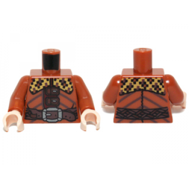 dark orange torso lotr checkered collar clasps and belt with silver buckle pattern dark orange arms light nougat hands
