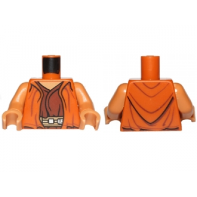 dark orange torso sw jedi robe dark tan belt and reddish brown undershirt pattern ithorian jedi medium nougat arms medium nougat hands