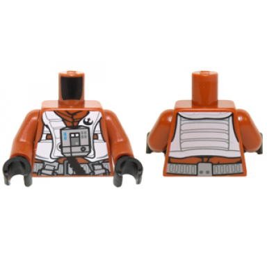dark orange torso sw resistance pilot flight suit with straps and black hose pattern dark orange arms black hands