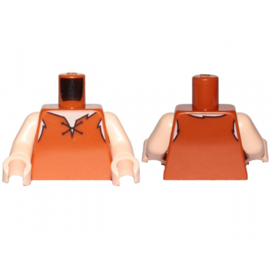 dark orange torso tie string tunic pattern barney rubble light nougat arms light nougat hands