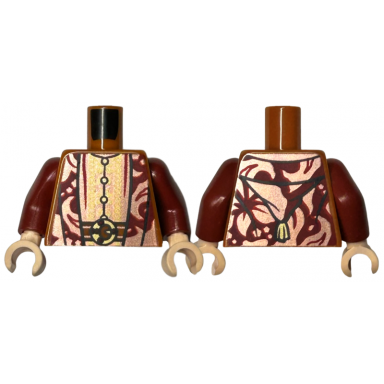 dark orange torso harry potter robe copper and dark red with gold belt buttons and trim pattern dark red arms light nougat hands