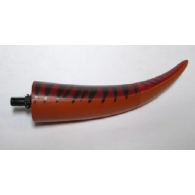 dark orange dinosaur tail tyrannosaurus rex brachiosaurus with black rotation joint pin and dark red top with dark brown stripes pattern