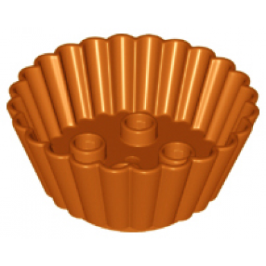 dark orange duplo cupcake muffin cup with 2 x 2 studs