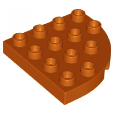 dark orange duplo plate round corner 4 x 4