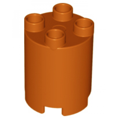 dark orange duplo brick round 2 x 2 x 2