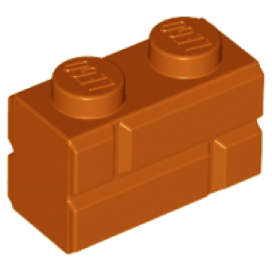 dark orange brick modified 1 x 2 with masonry profile
