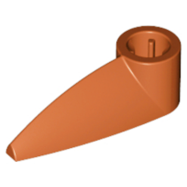 dark orange bionicle 1 x 3 tooth with axle hole bohrok eye