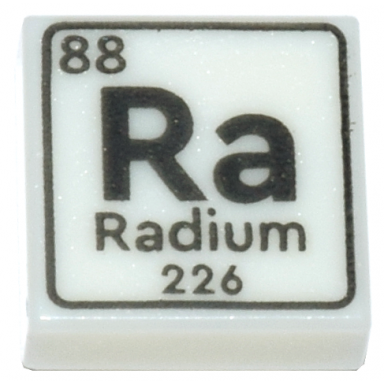 tile 1 x 1 with black ra radium 88 226 and border pattern