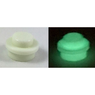 glow in dark white plate round 1 x 1