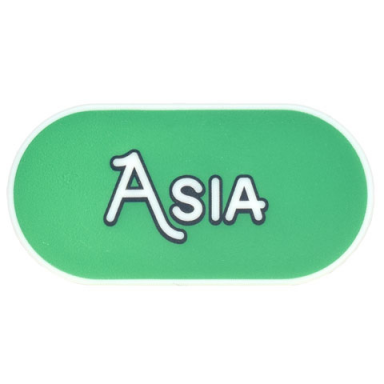 glow in dark white tile round 2 x 4 oval with black outline asia on green background pattern