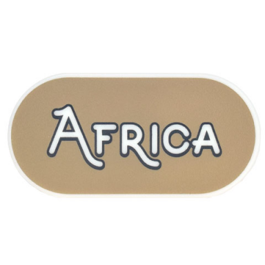glow in dark white tile round 2 x 4 oval with black outline africa on dark tan background pattern