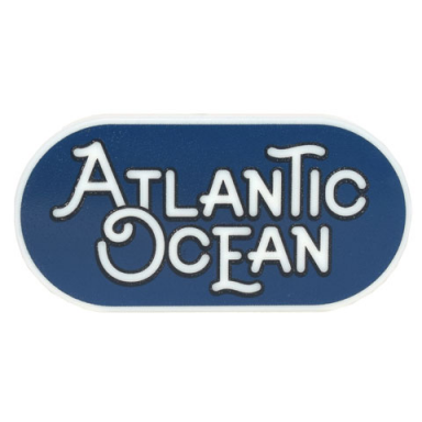 glow in dark white tile round 2 x 4 oval with black outline atlantic ocean on dark blue background pattern