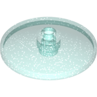 glitter trans-light blue dish 4 x 4 inverted radar with open stud