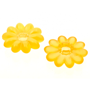trans-light orange clikits icon flower 10 petals 2 x 2 large with pin frosted solid and transparent colors