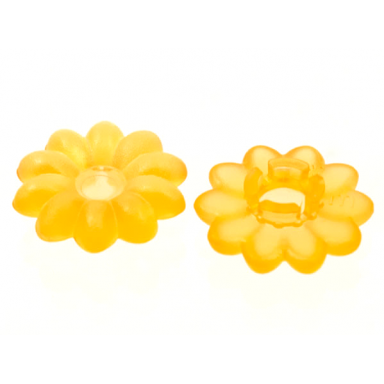 trans-light orange clikits icon flower 10 petals 2 x 2 small with pin frosted solid and transparent colors