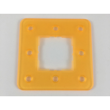 trans-light orange clikits frame square with 8 holes