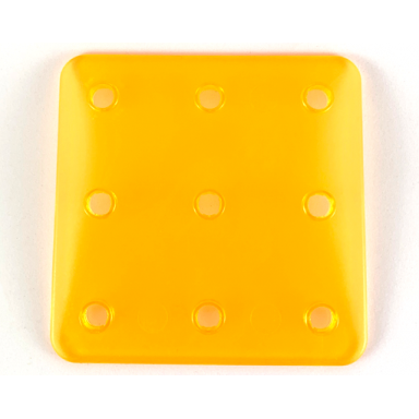 trans-light orange clikits connector square 8 1 2 x 8 1 2 with 9 holes